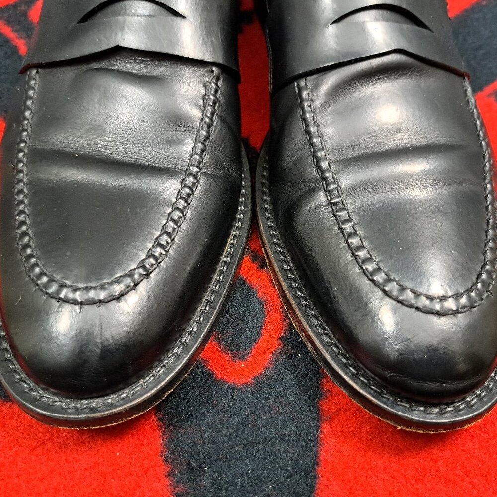 %Size 10 Alan Payne Black Leather Dress Penny Loafers Men's Shoes / D5 - Picture 13 of 13
